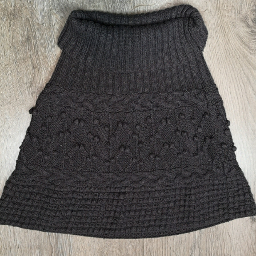 Y2k Vintage Grey Funnel Neck Cable Knit Cape Poncho | TheStyleMinr.com